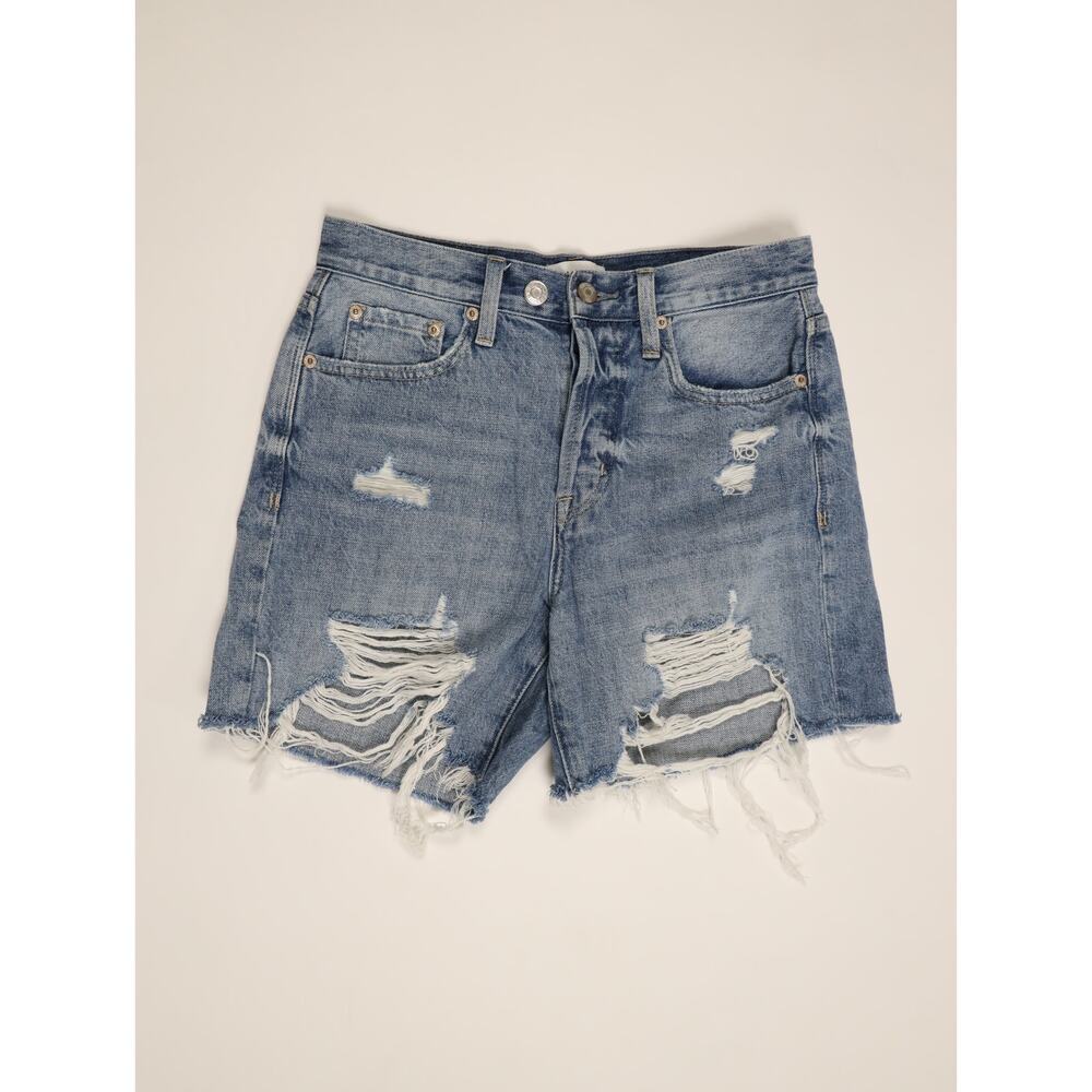 Pistola Keaton High Rise Distressed Denim Shorts LUA Wash Fray Hem Festival Boho